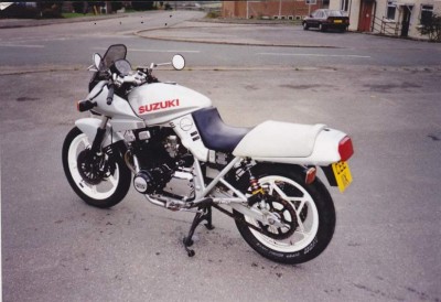 Before it went..18inch gs1000s rear wheel..and one major change that I will keep under wraps if current owner on here..!!